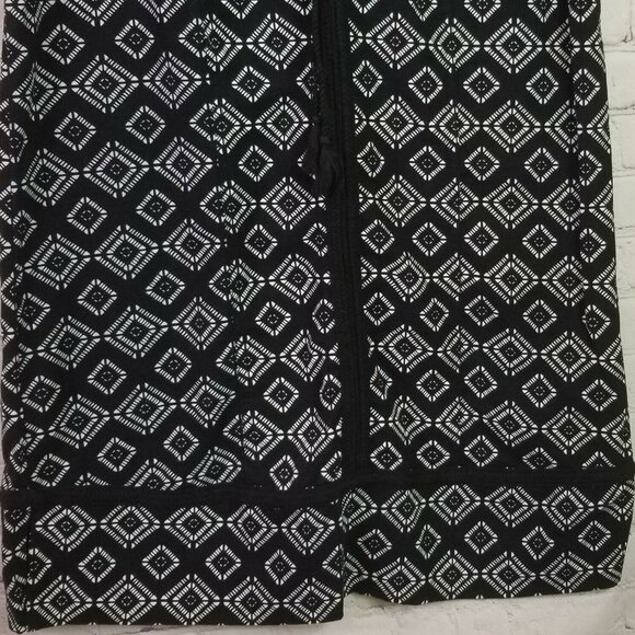 M&S COLLECTION INDIGO GEOMETRIC PRINT LINEN SHIFT DRESS SIZE US 8 UK 12 - Picture 2 of 9